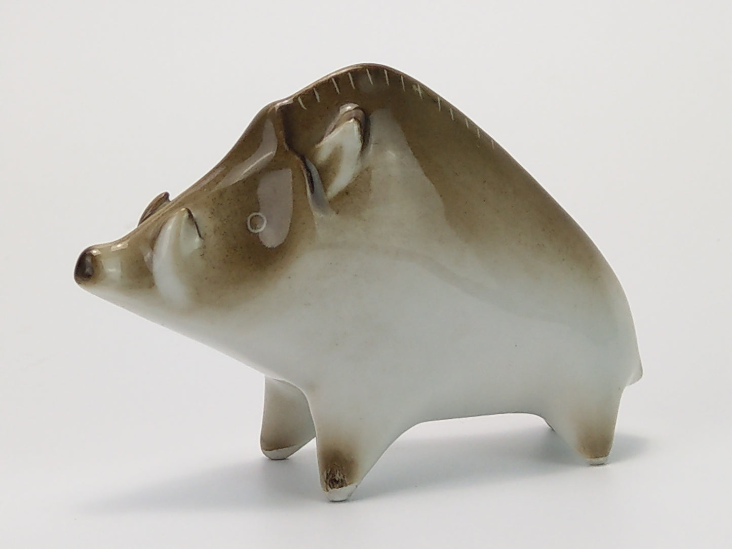 Vintage Zsolnay Porcelain Wild Boar Figurine c.1960