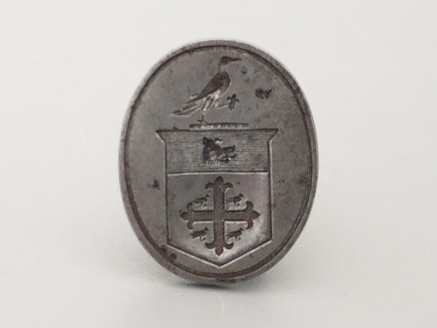 Steel Fob Seal Pendant with Jerusalem Cross, Birds, Boar's Head c.1770