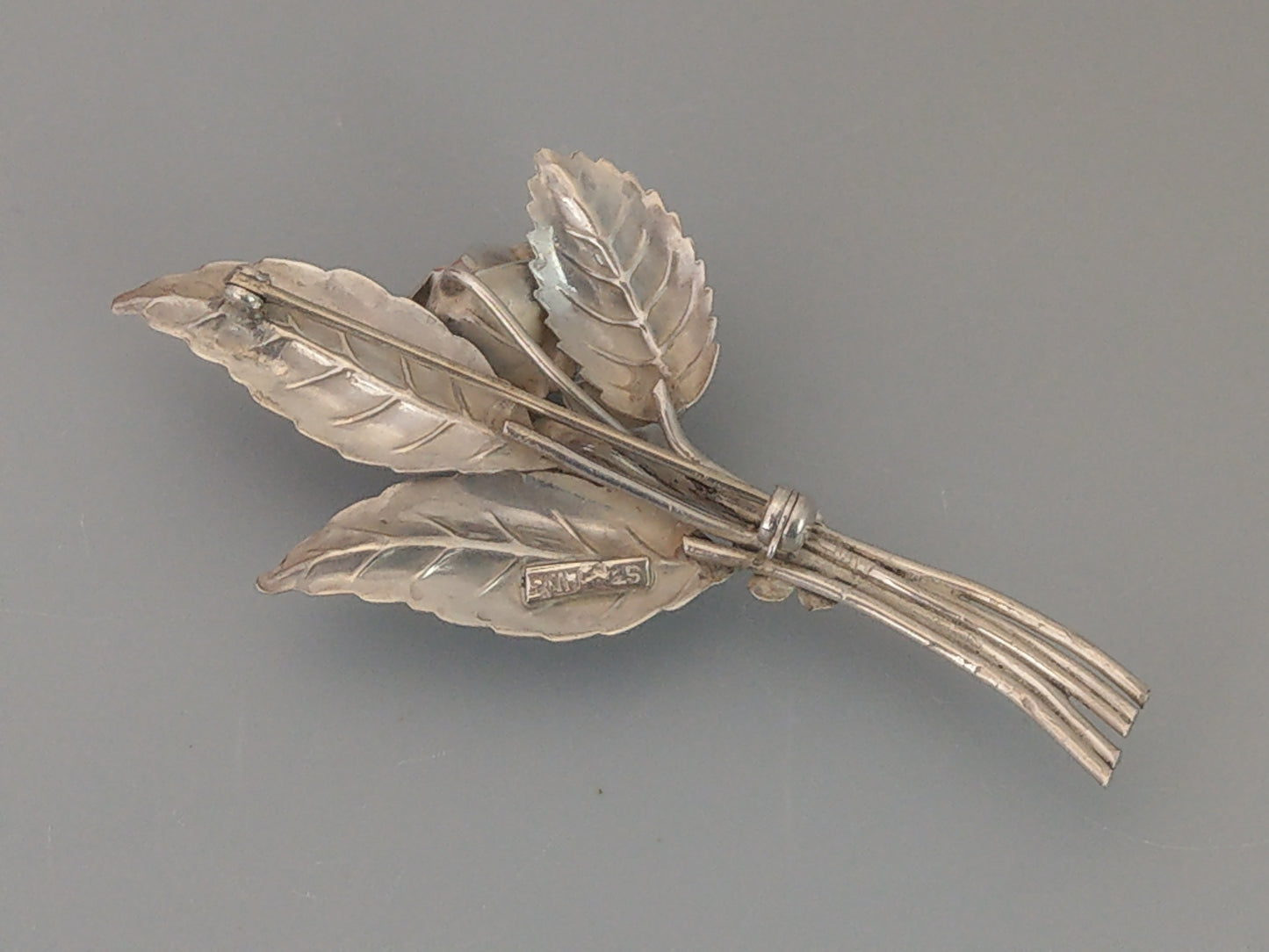 Large Sterling Silver Roses Brooch