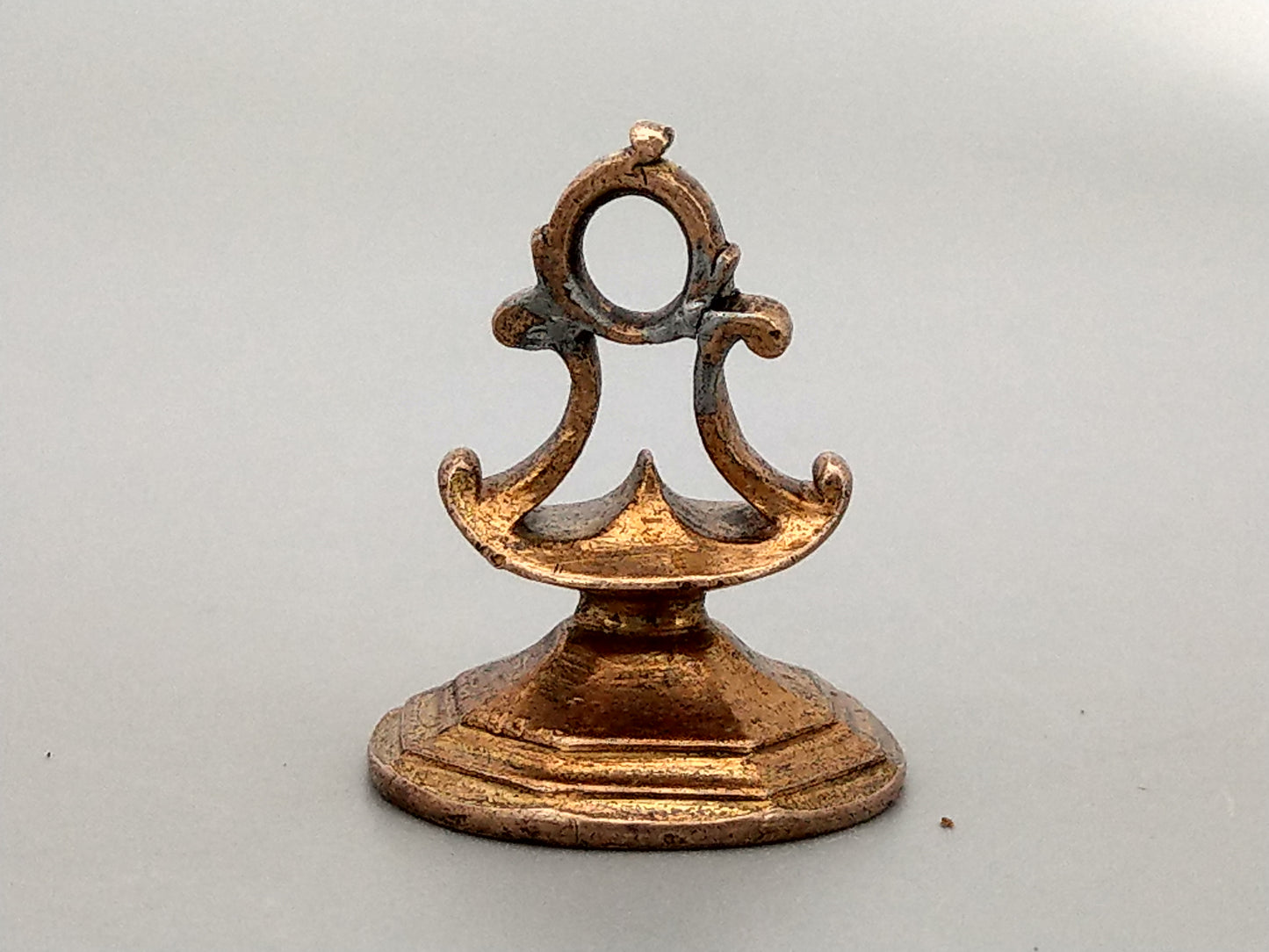 Gilt Fob Seal Pendant, Rogers Family Crest with Shield and Deer, c. 1770