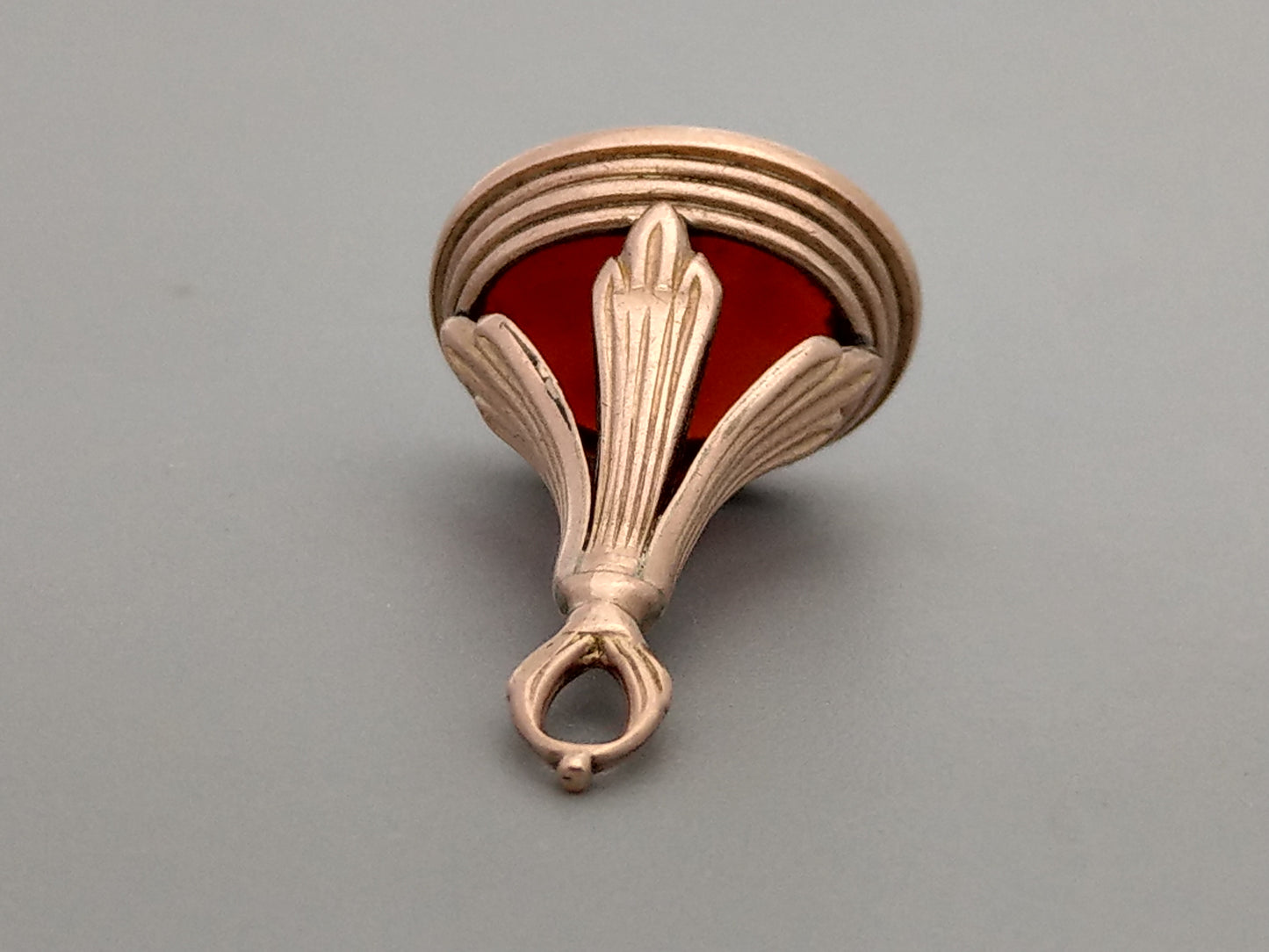 Antique Carnelian Seal Fob with Eagle Head Between Wings