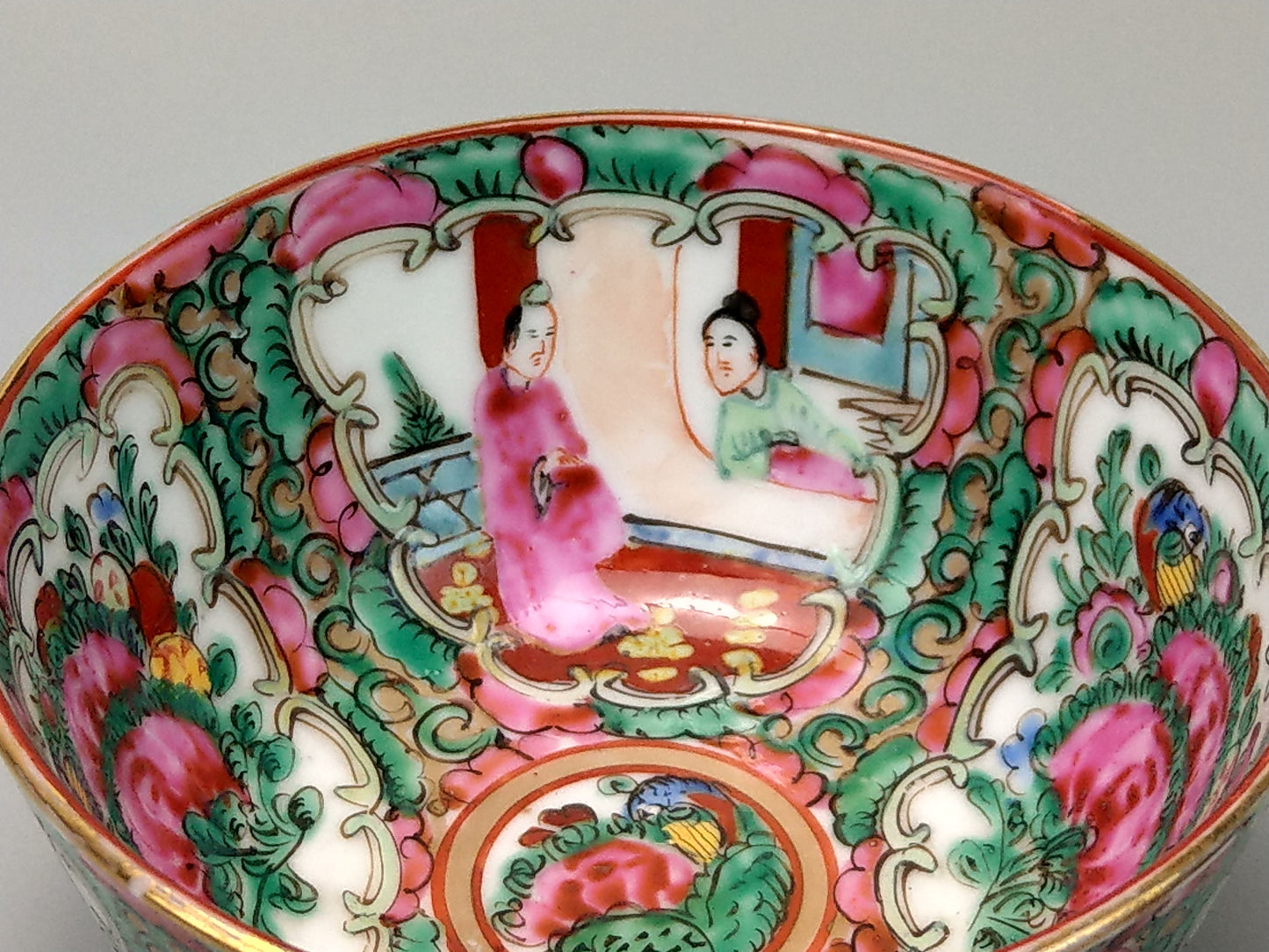 Chinese Rice Bowl Medalion Famille Rose c1900