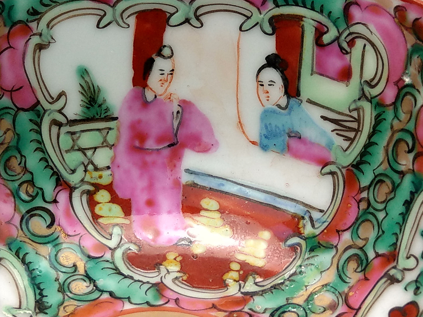 Chinese Rice Bowl Medalion Famille Rose c1900