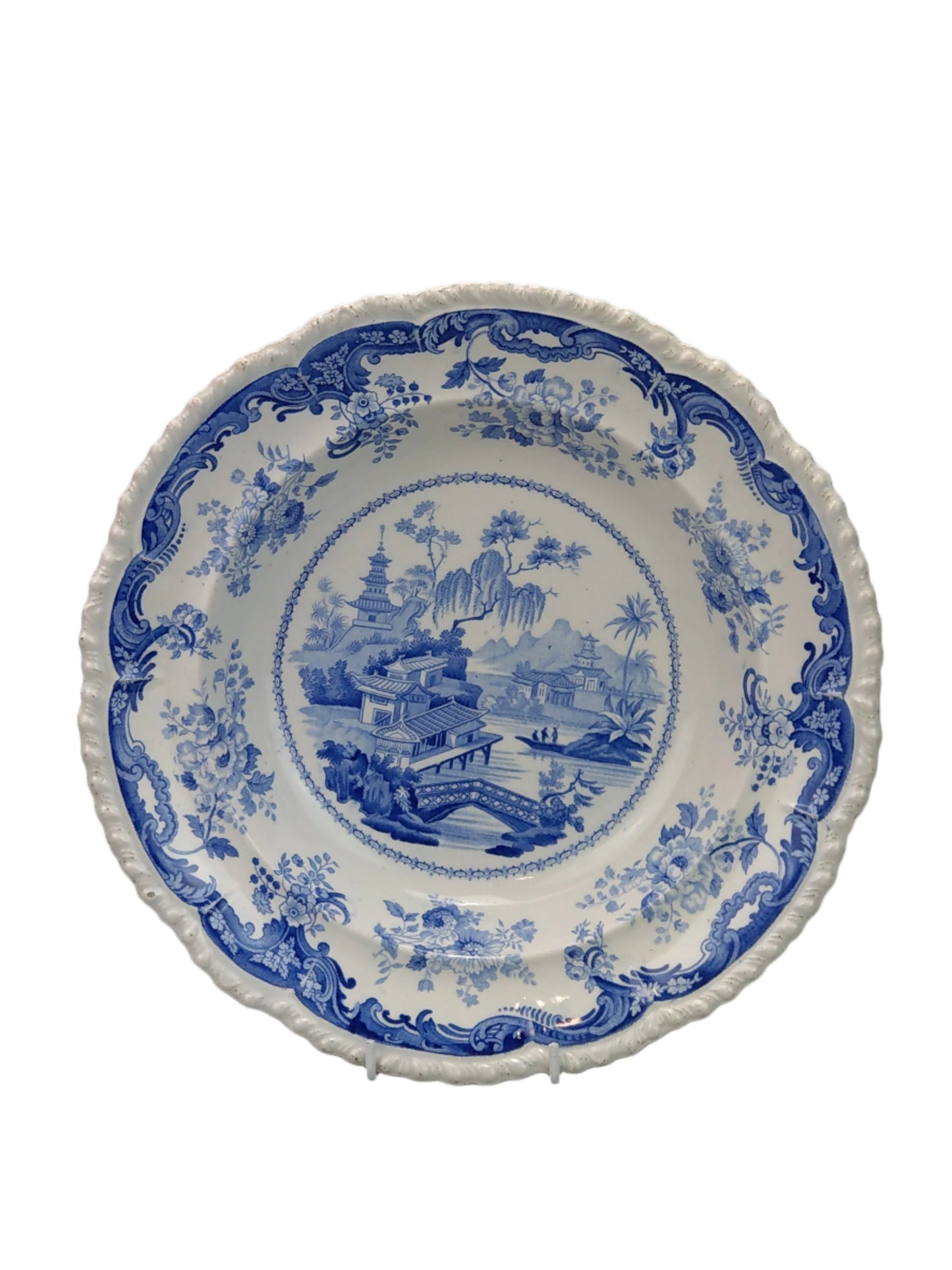 Blue and White Soup Plate Minton Chinese Marine