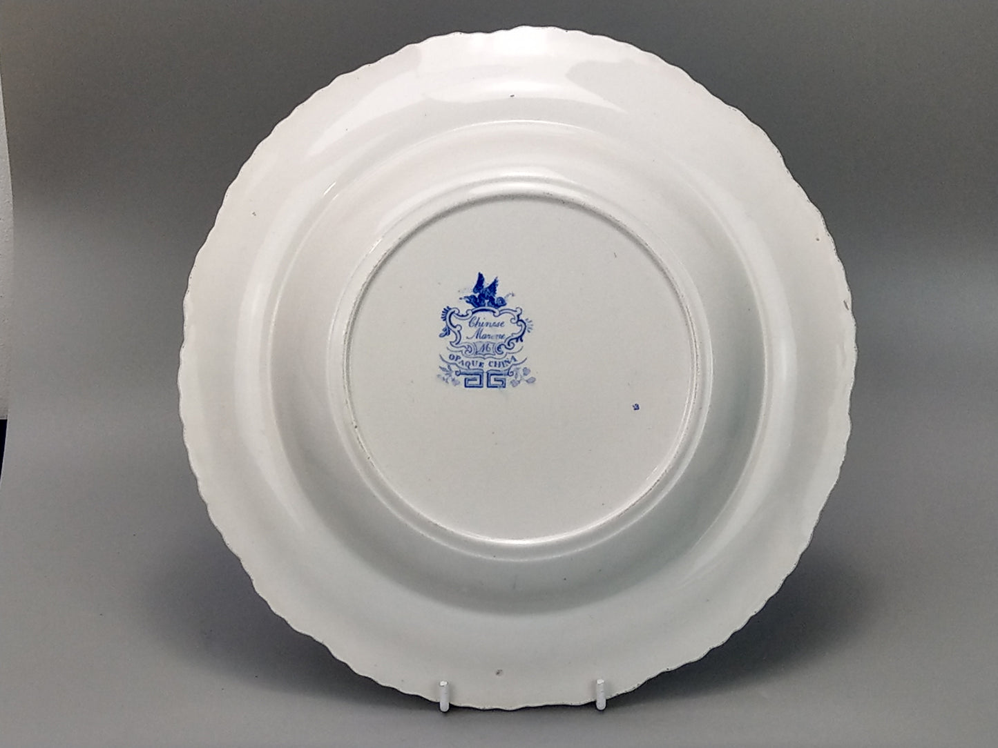 Blue and White Soup Plate Minton Chinese Marine Opaque China c.1830