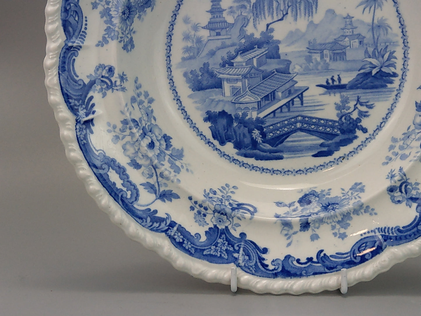 Blue and White Soup Plate Minton Chinese Marine Opaque China c.1830