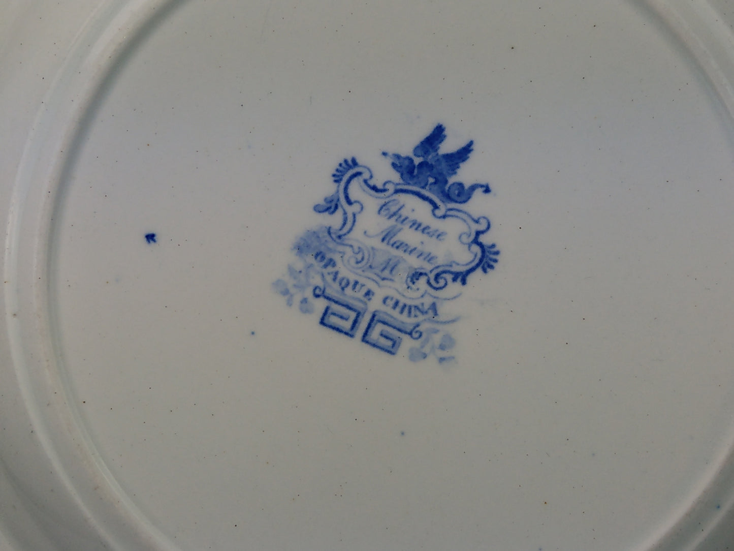 Blue and White Soup Plate Minton Chinese Marine Opaque China c.1830