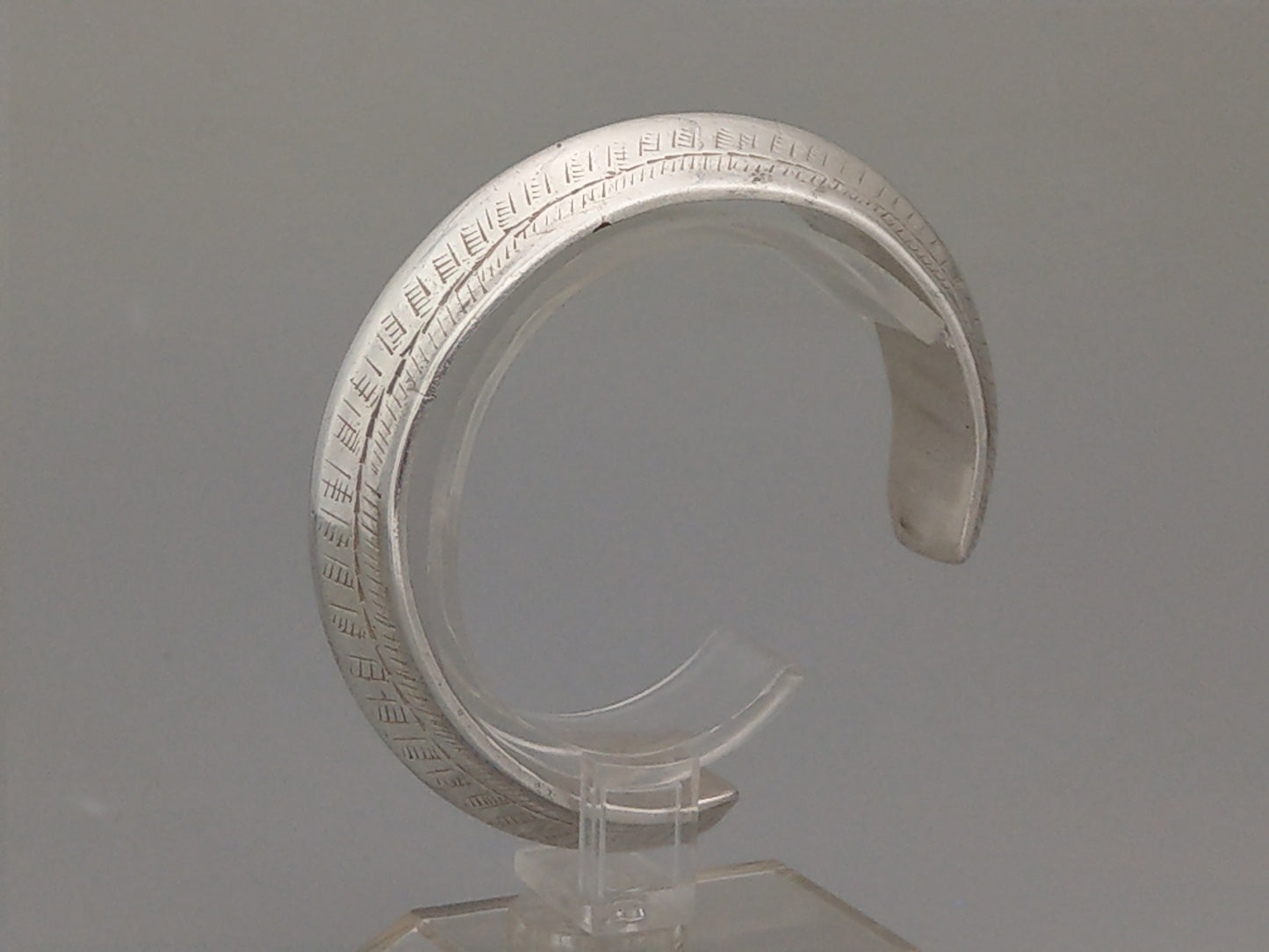 Sterling Silver Navajo Etched Bangle, circa 1900