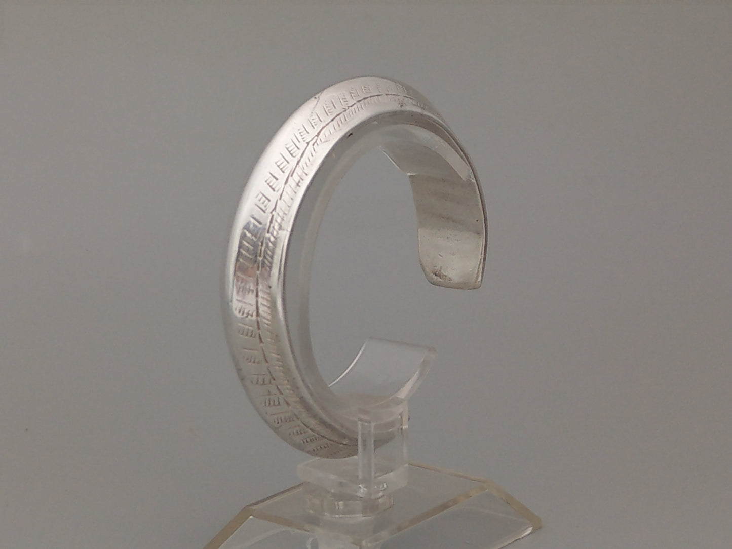 Sterling Silver Navajo Etched Bangle, circa 1900