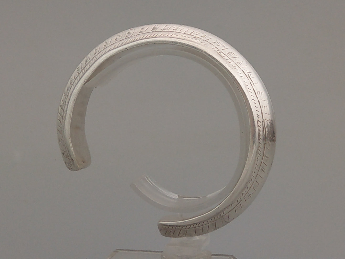 Sterling Silver Navajo Etched Bangle, circa 1900