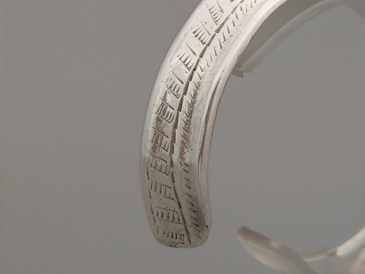 Sterling Silver Navajo Etched Bangle, circa 1900