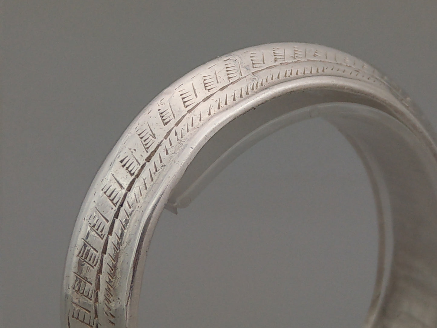 Sterling Silver Navajo Etched Bangle, circa 1900