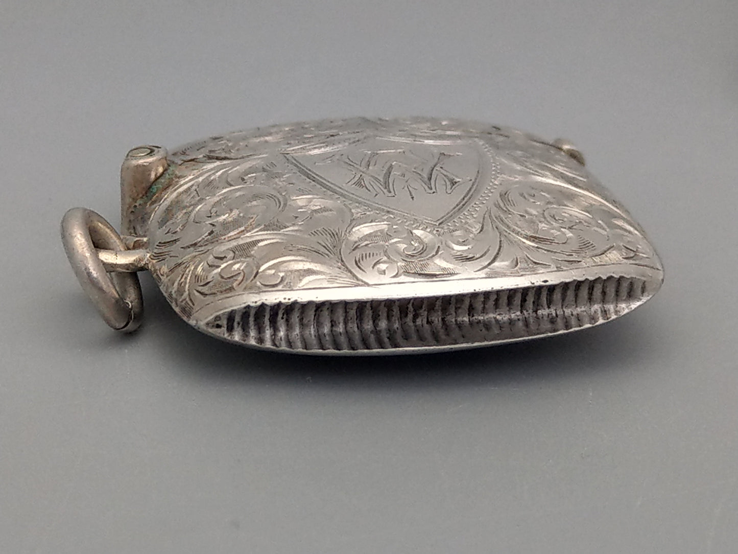 Sterling silver small match strikers box watch fob vesta case Chester by William Norton c1905