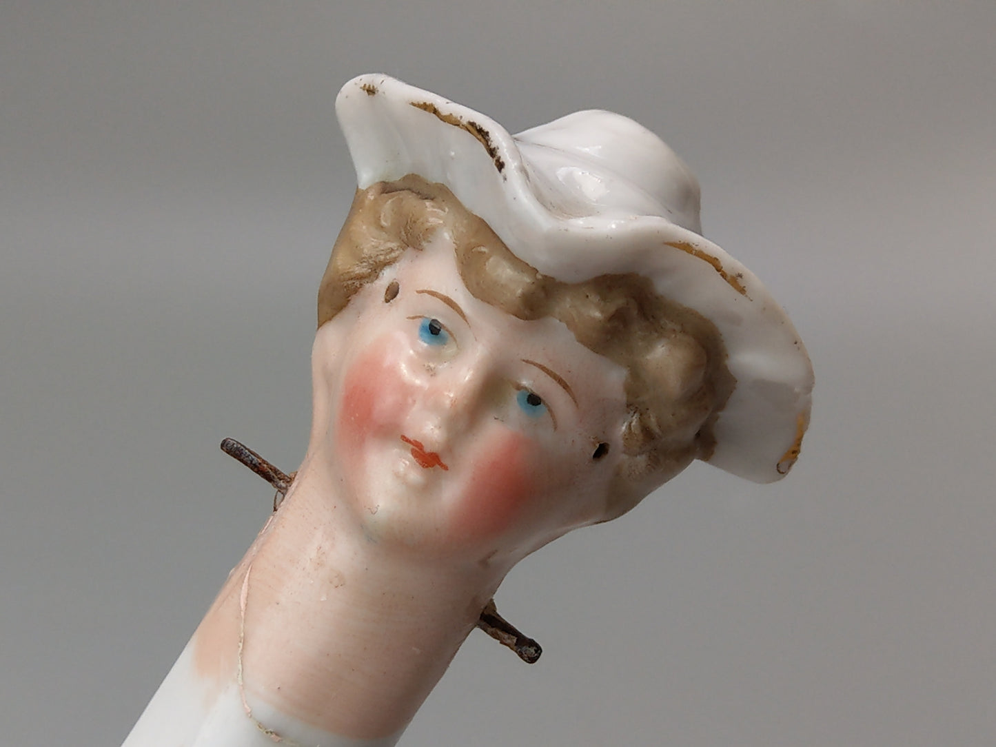 Nodding Head Figurine Boy with Mandolin German Bisque Porcelain