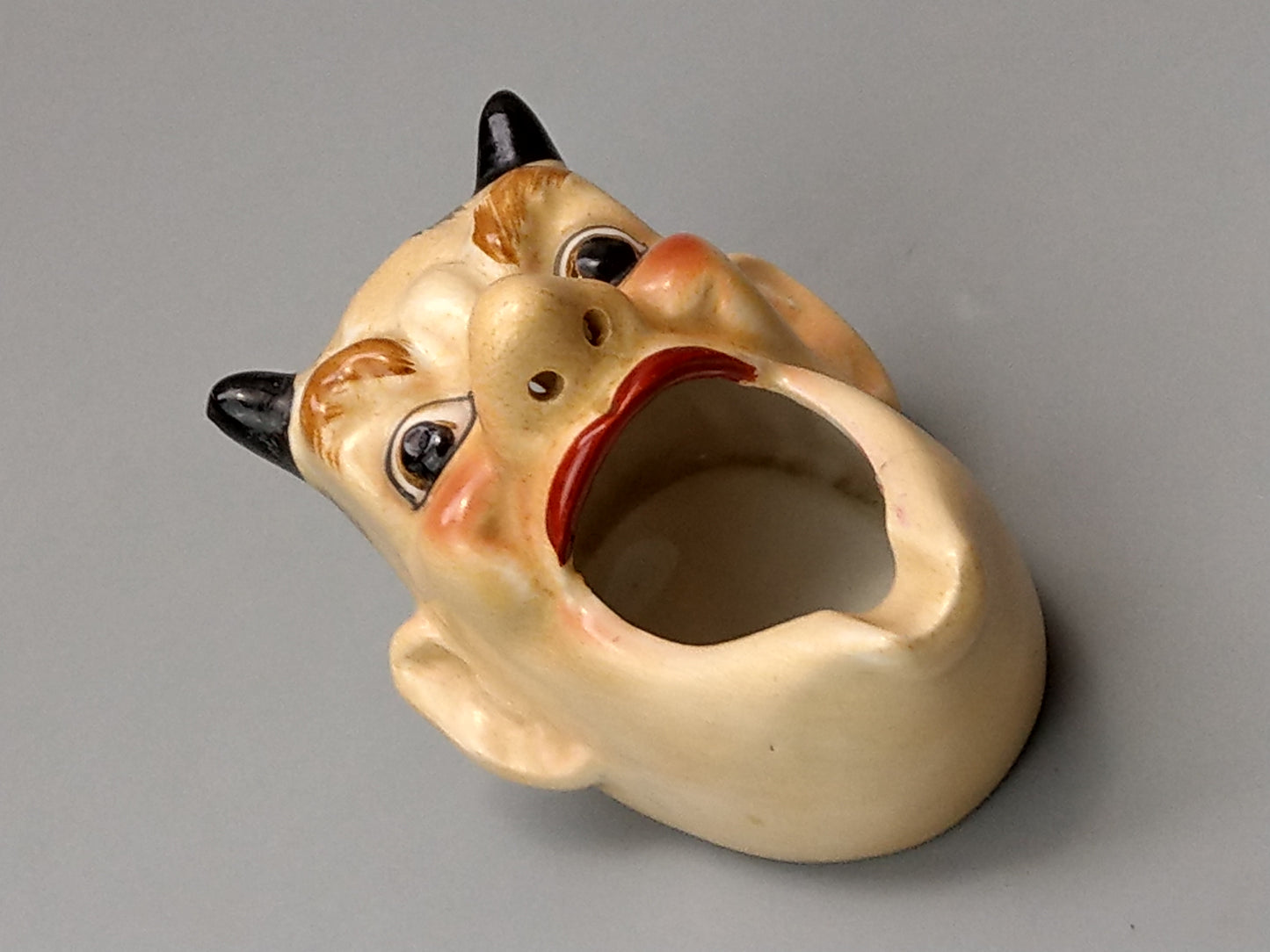 Smoking Head Devil with Nodding Tongue Japanese Novelty Ashtray, c. 1940, T.T. Patent