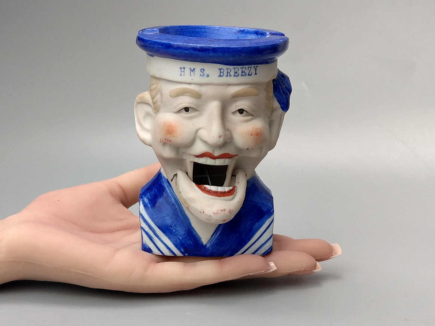 Sailor HMS Breezy Novelty Ashtray with Articulated Jaw