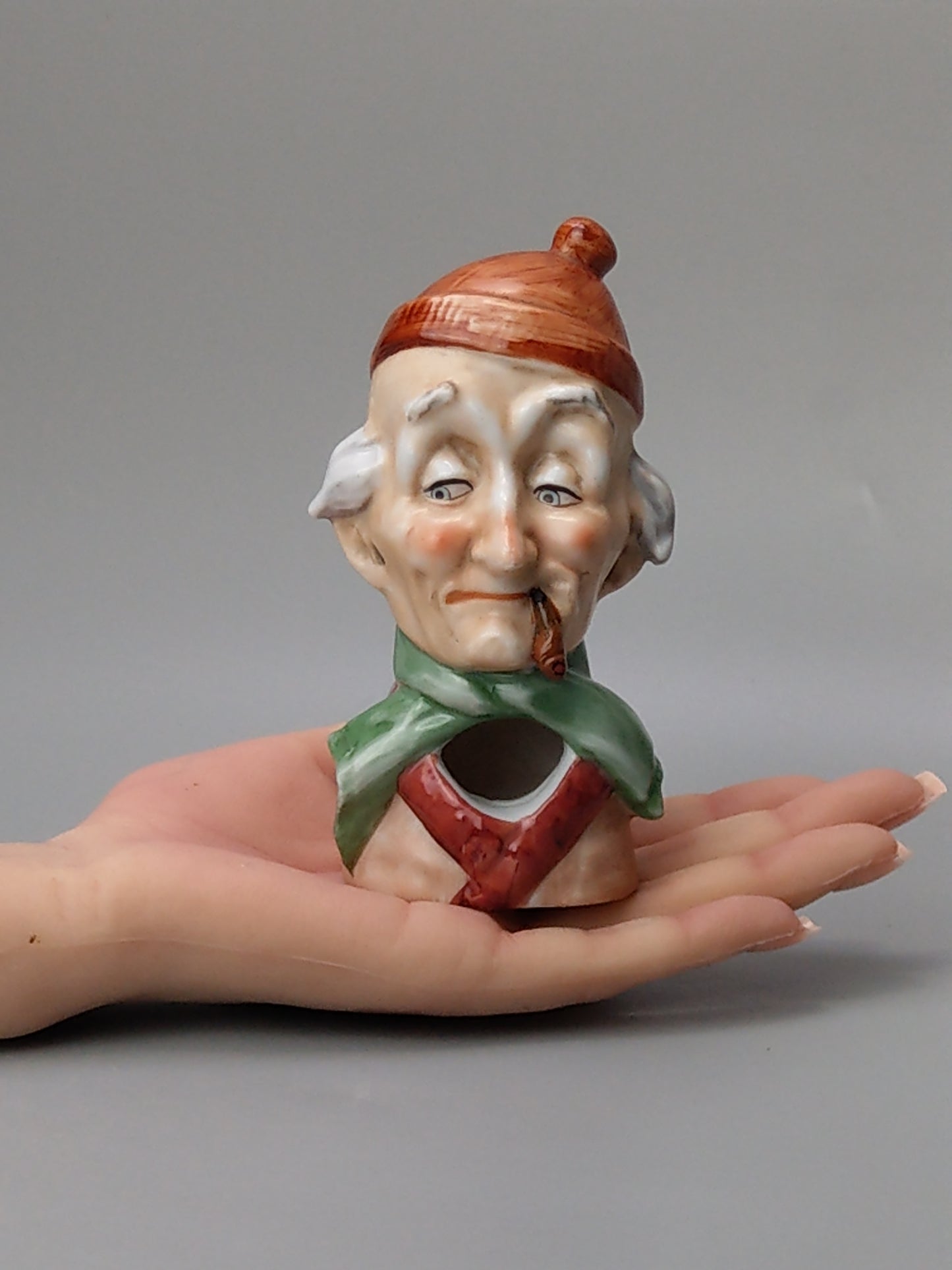 Smoking Head Ashtray Gentelman with Pipe Schäfer Vater Style