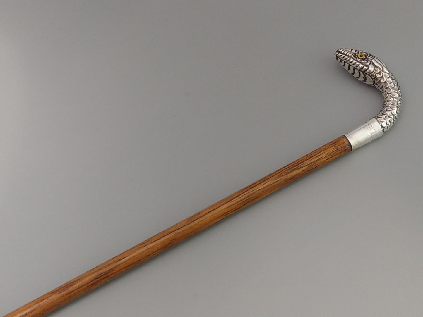 Lady's Decorative Antique Walking Stick with Silver Snake Handle by Charles Boyton &amp; Son