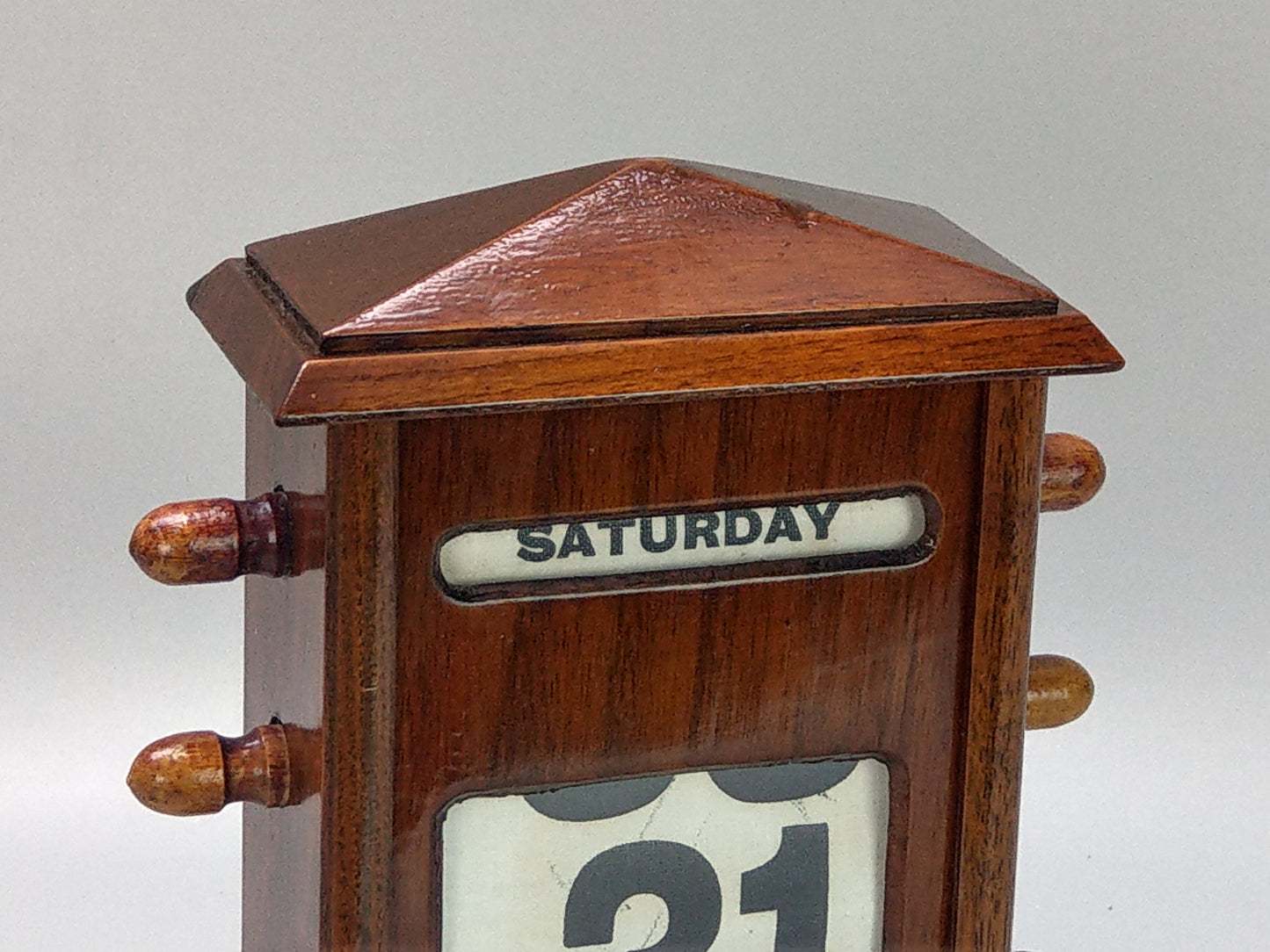 Antique Large Oak Perpetual Desk Calendar