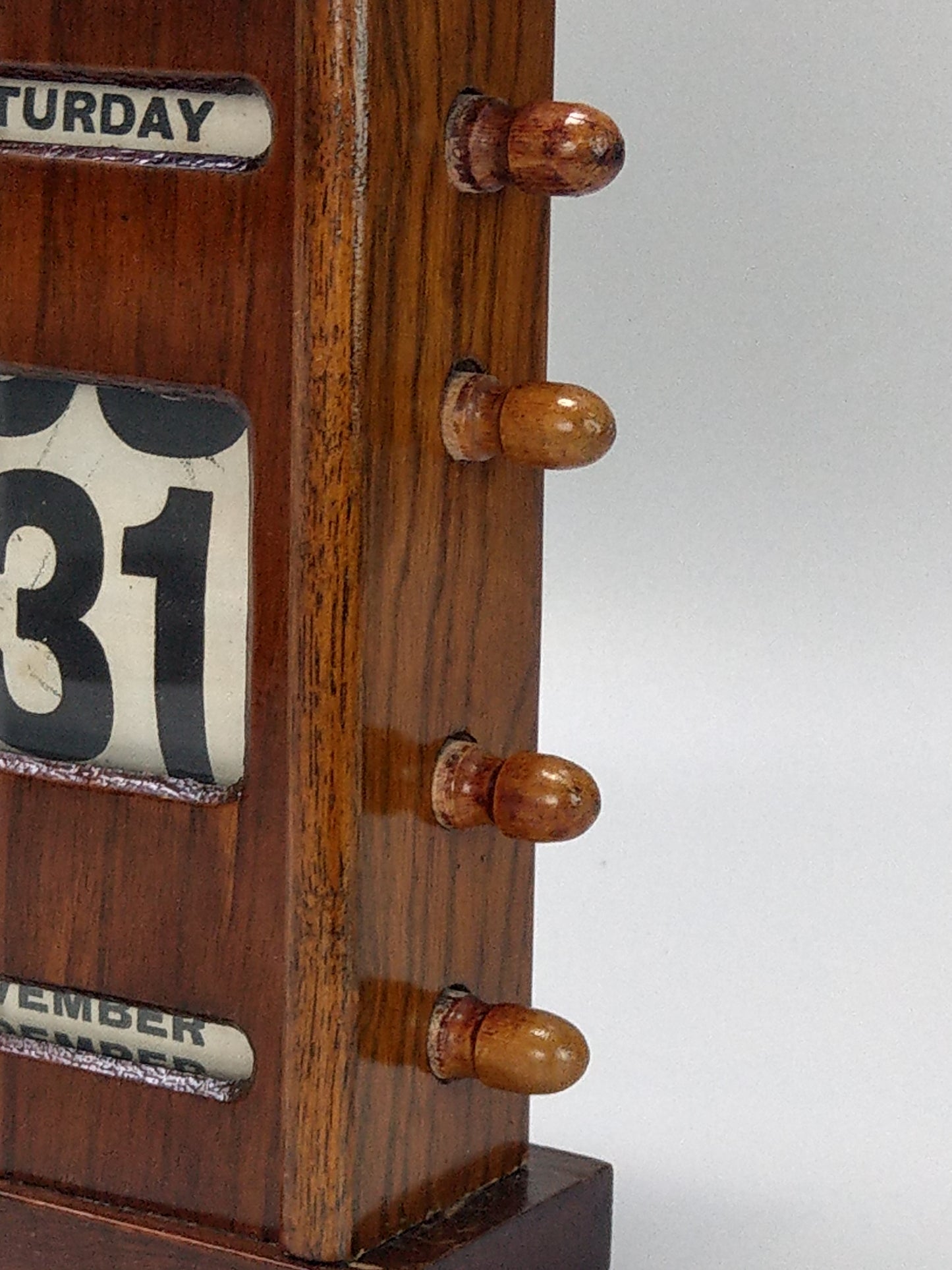 Antique Large Oak Perpetual Desk Calendar