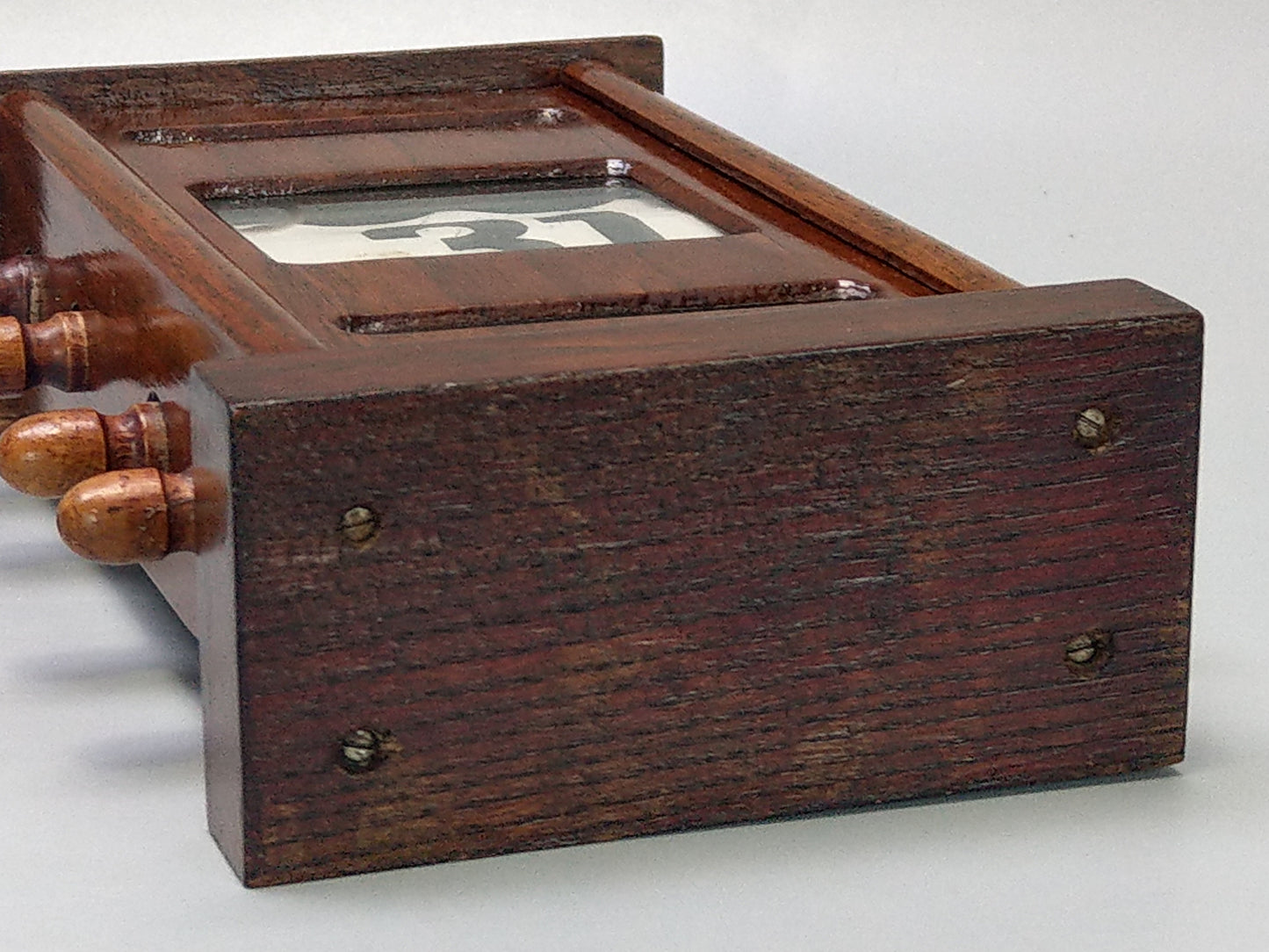 Antique Large Oak Perpetual Desk Calendar