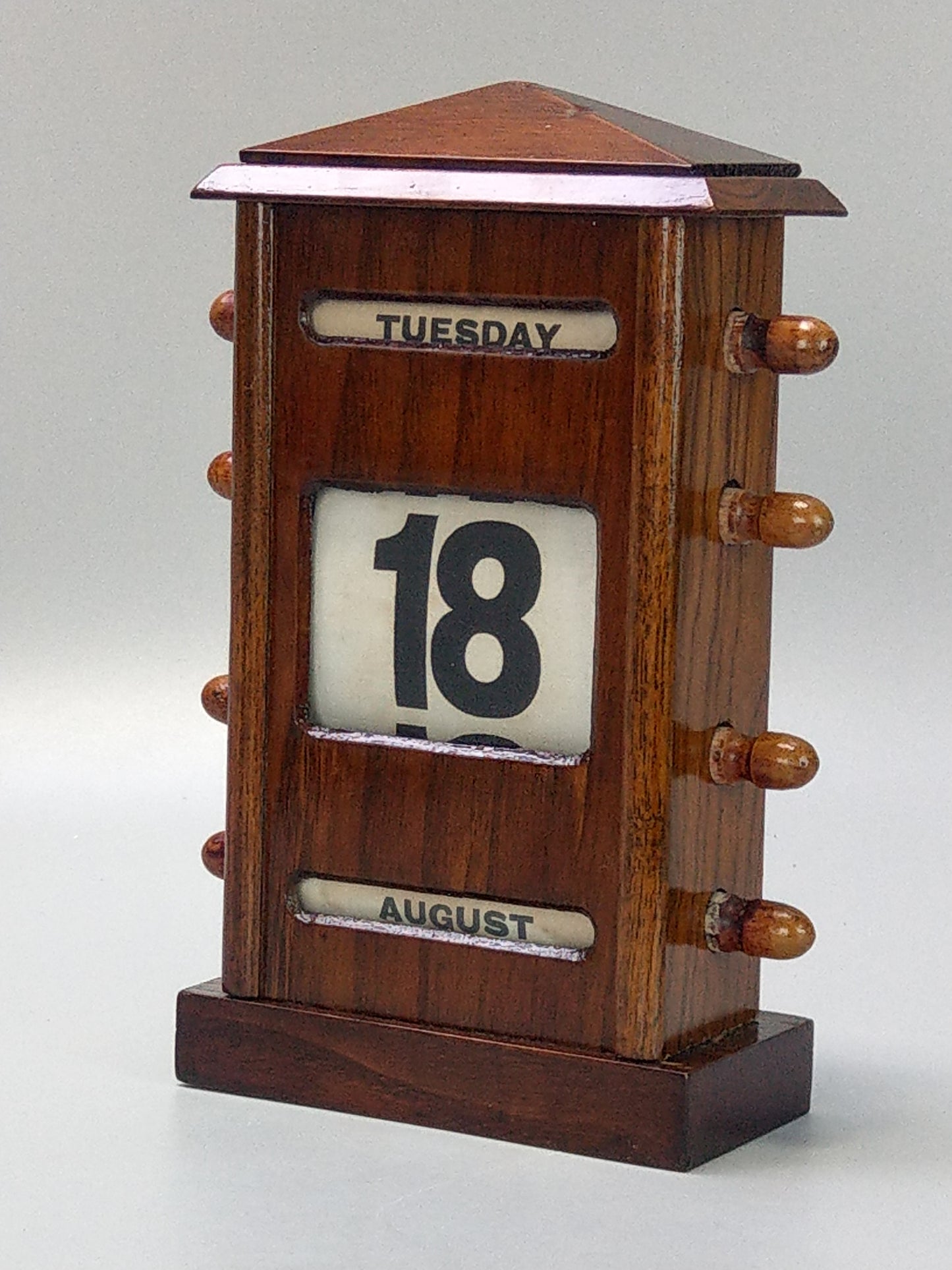 Antique Large Oak Perpetual Desk Calendar