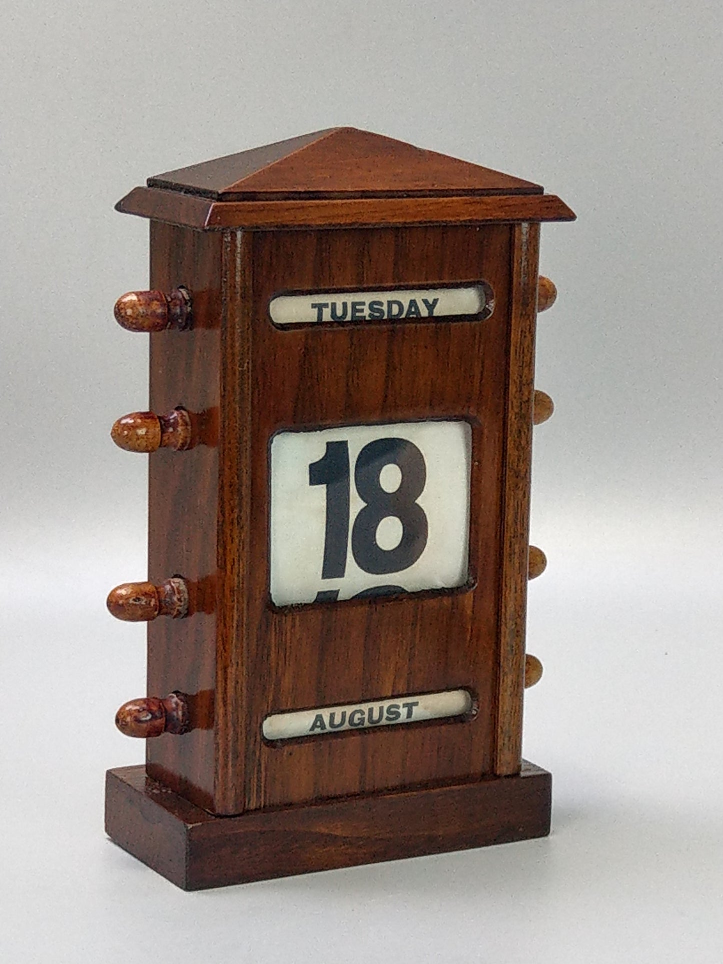 Antique Large Oak Perpetual Desk Calendar