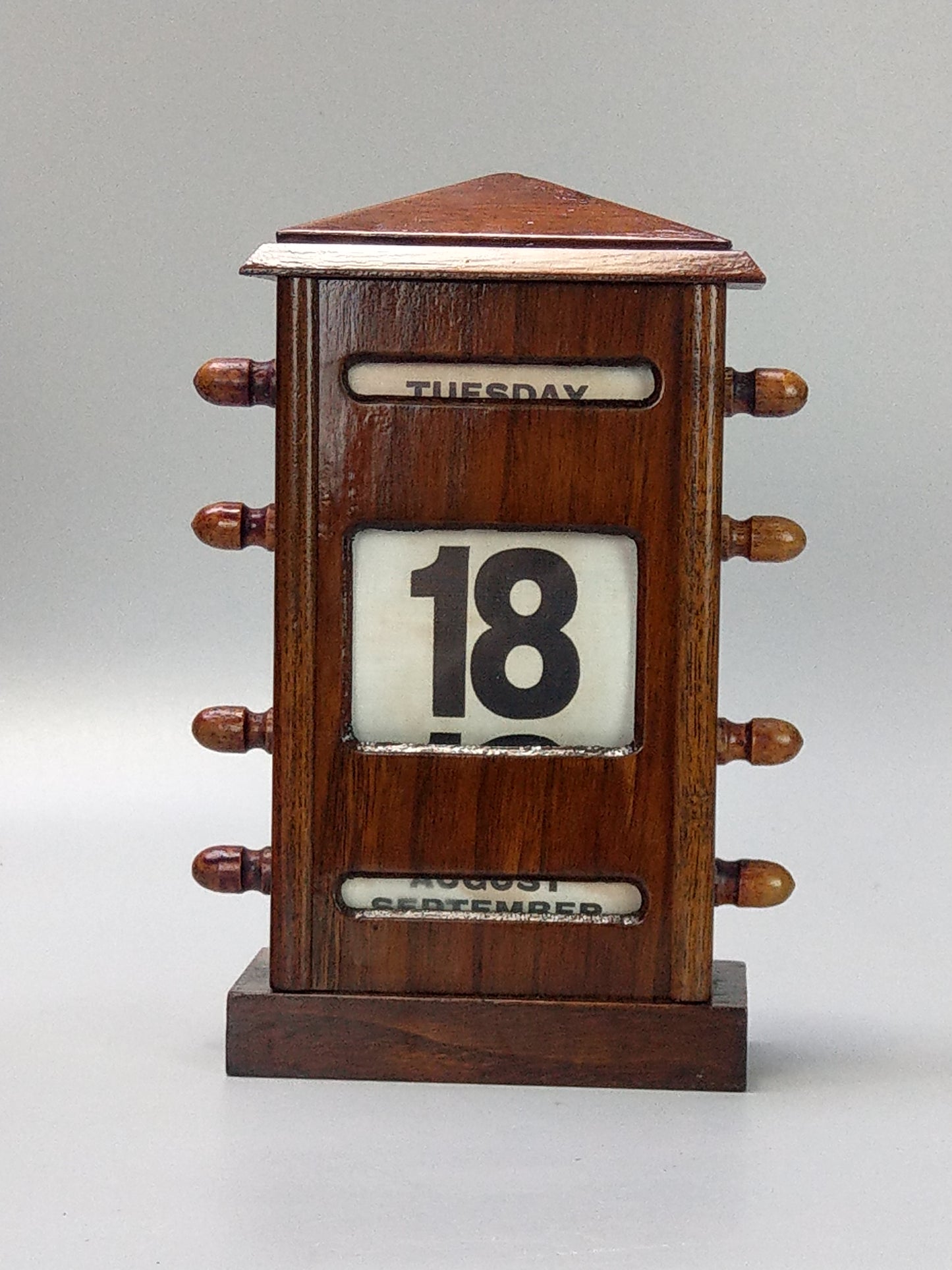 Antique Large Oak Perpetual Desk Calendar