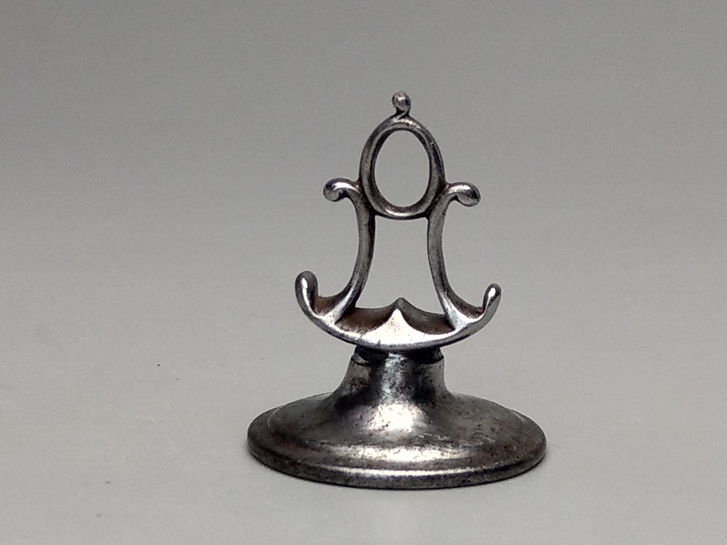 Cut Steel Fob Seal Pendant Monogram WM and Flowers c1770