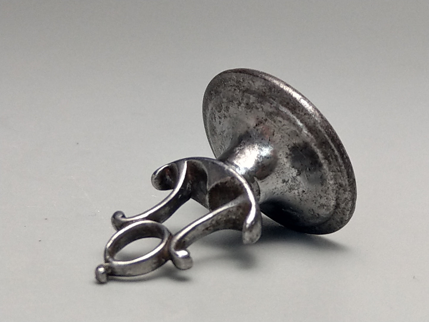 Cut Steel Fob Seal Pendant Monogram WM and Flowers c1770