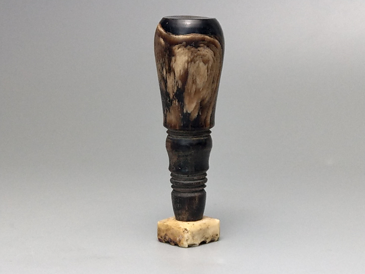 Antique Desk seal Stamp Cypher with Horn Handle and Bone Stamp Monogram M S