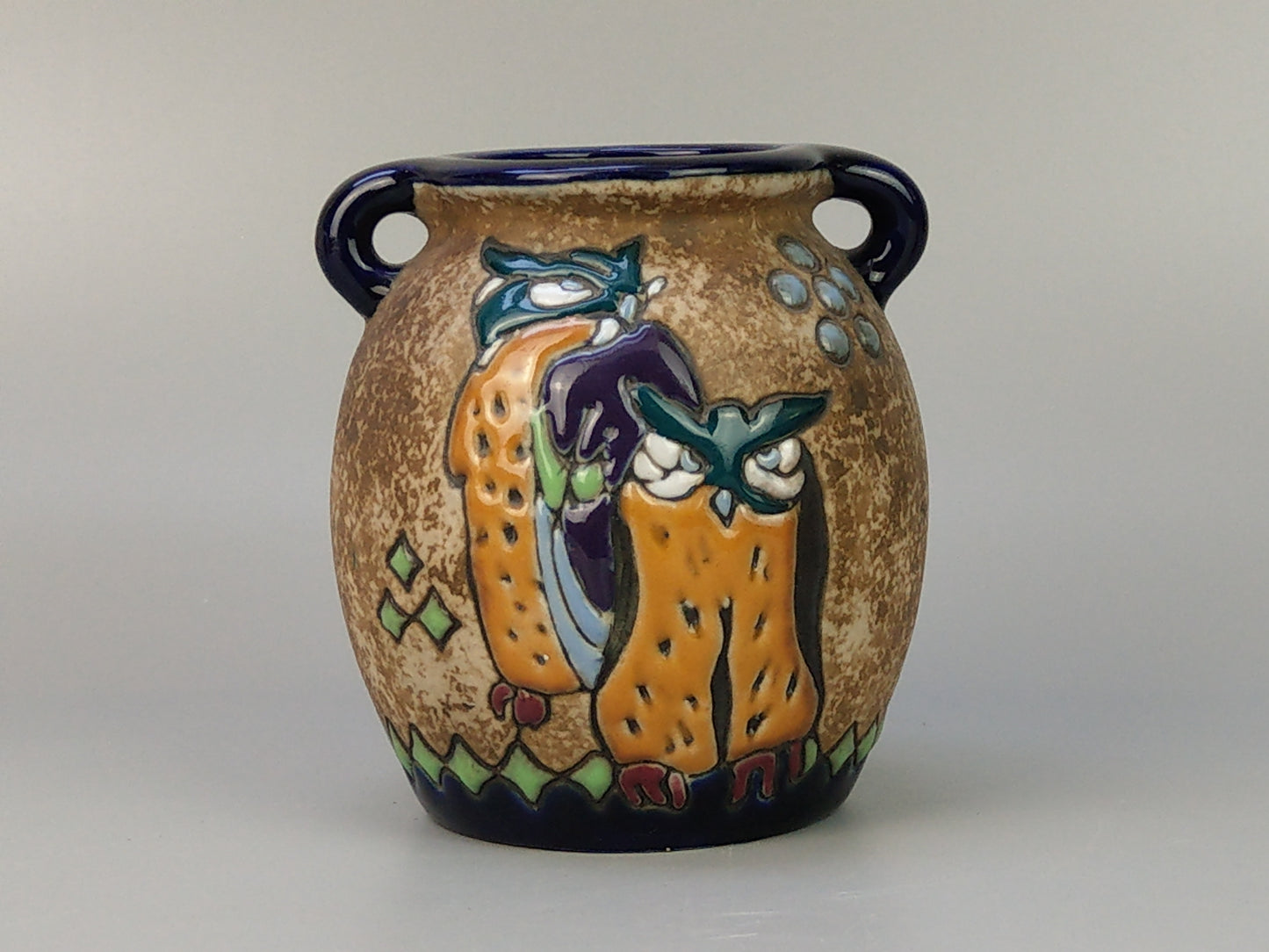 Owl Vase Austrian Amphora Campina Ceramic