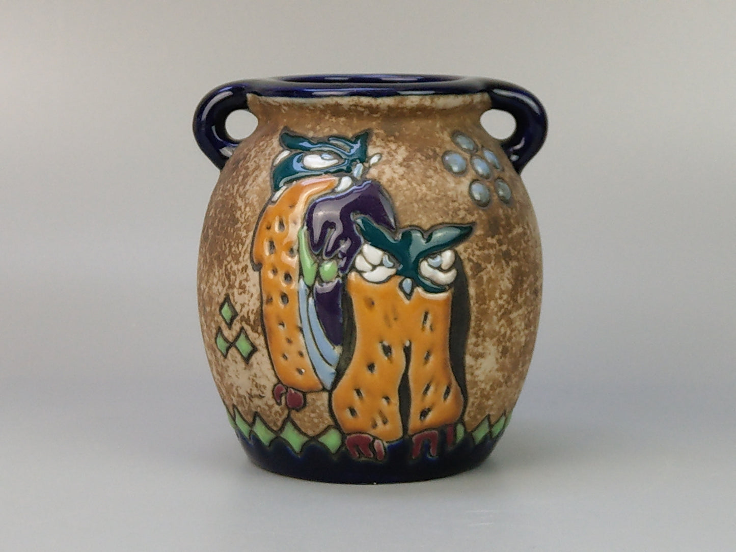 Owl Vase Austrian Amphora Campina Ceramic