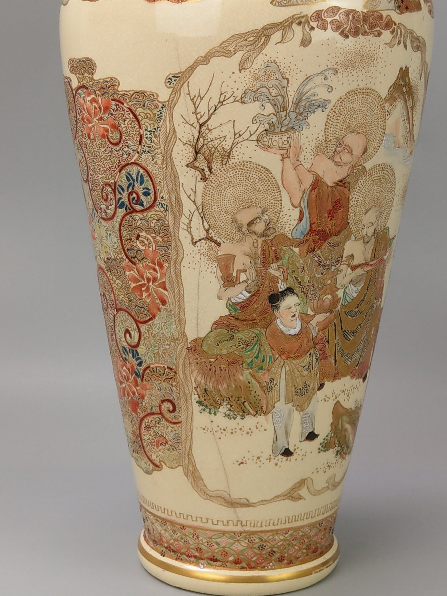 Pair Of large Japanese Satsuma Vases c1870