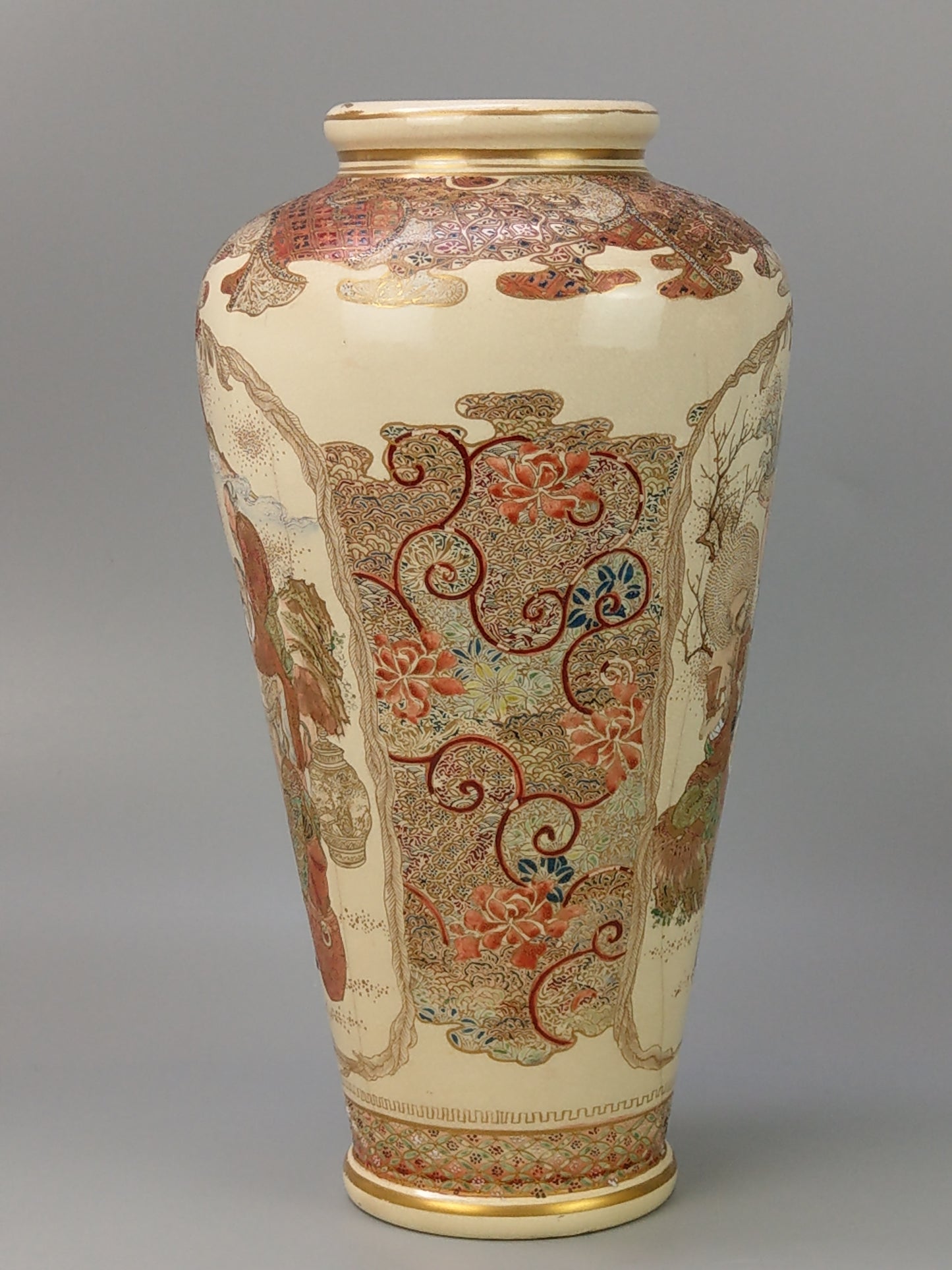 Pair Of large Japanese Satsuma Vases c1870