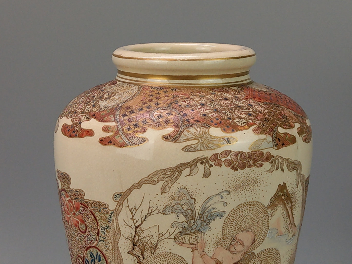 Pair Of large Japanese Satsuma Vases c1870