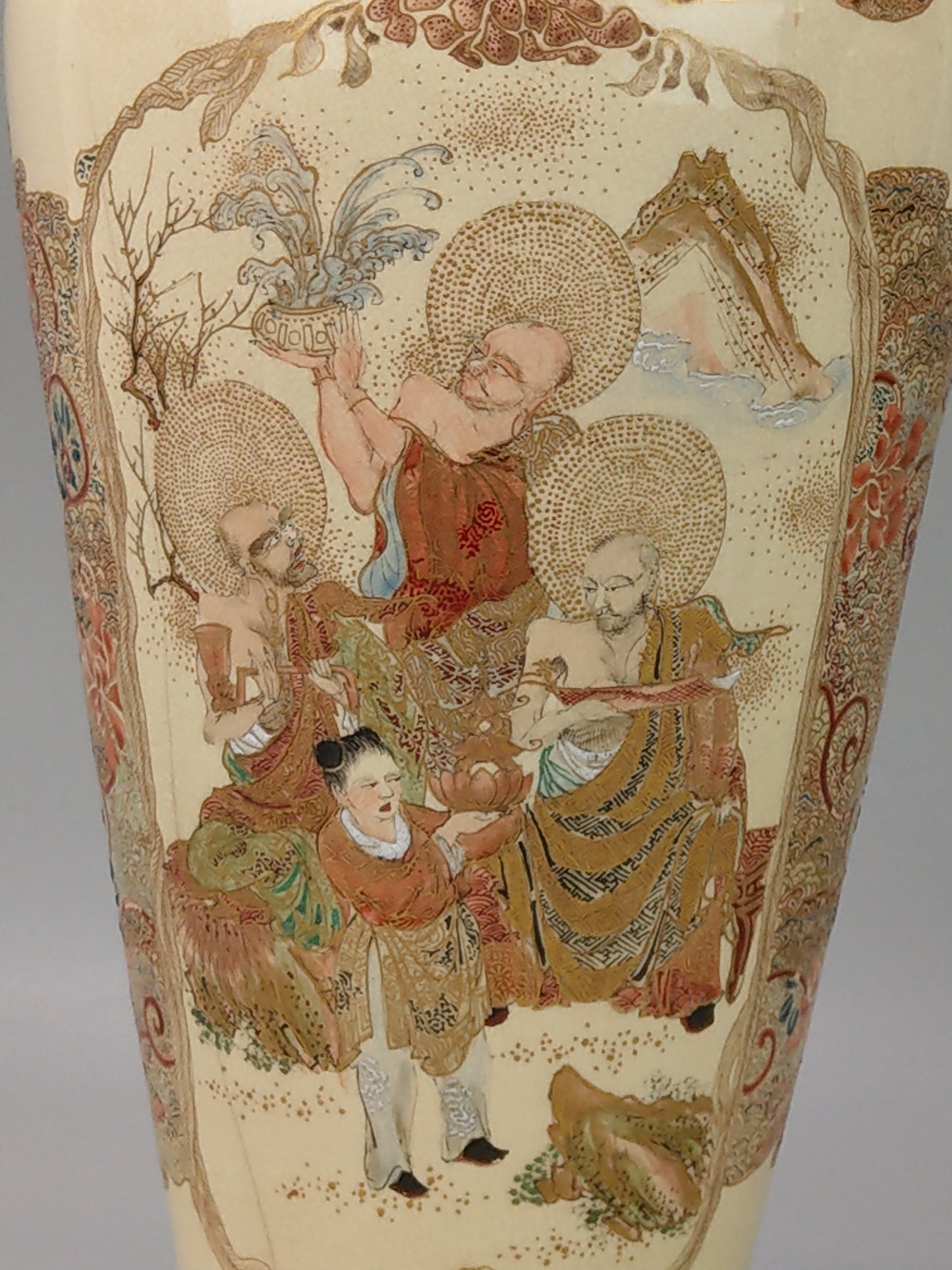 Pair Of large Japanese Satsuma Vases c1870