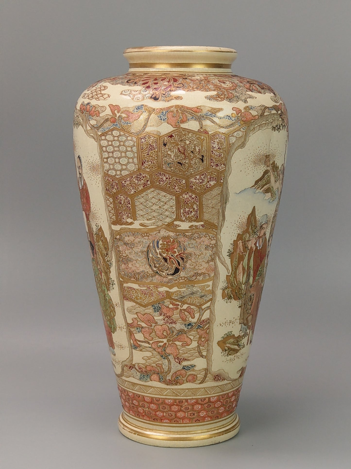 Pair Of large Japanese Satsuma Vases c1870