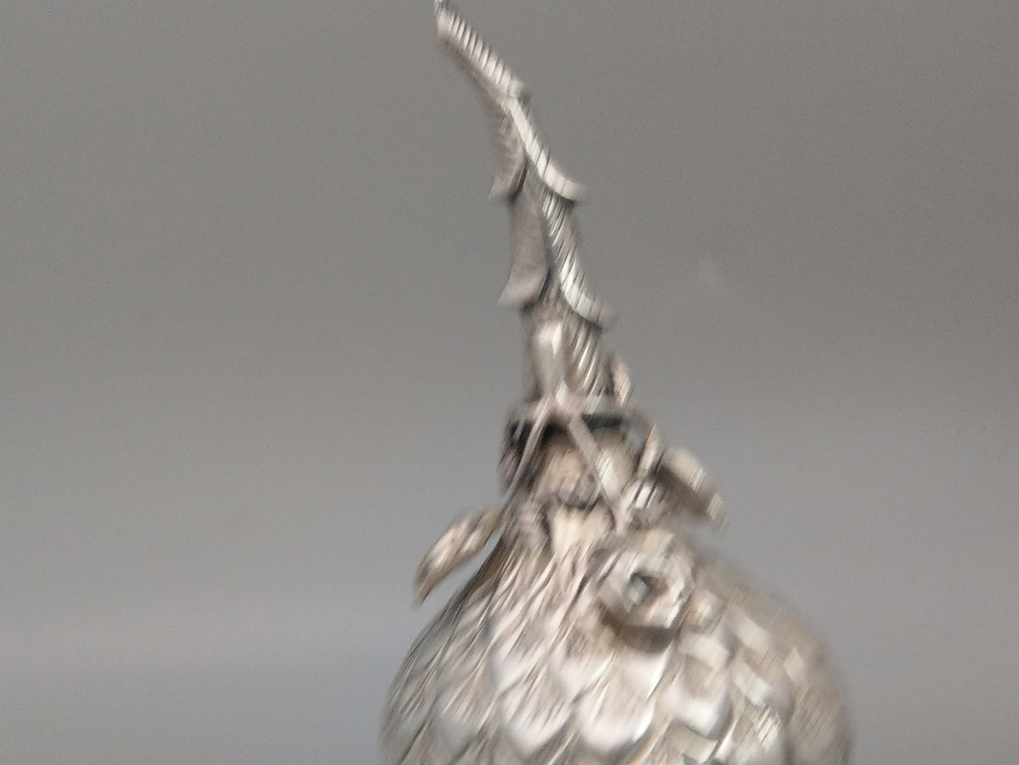 Ottoman Silver Rose Water Bottle or Oil Sprinkler, Rose Hip Shaped