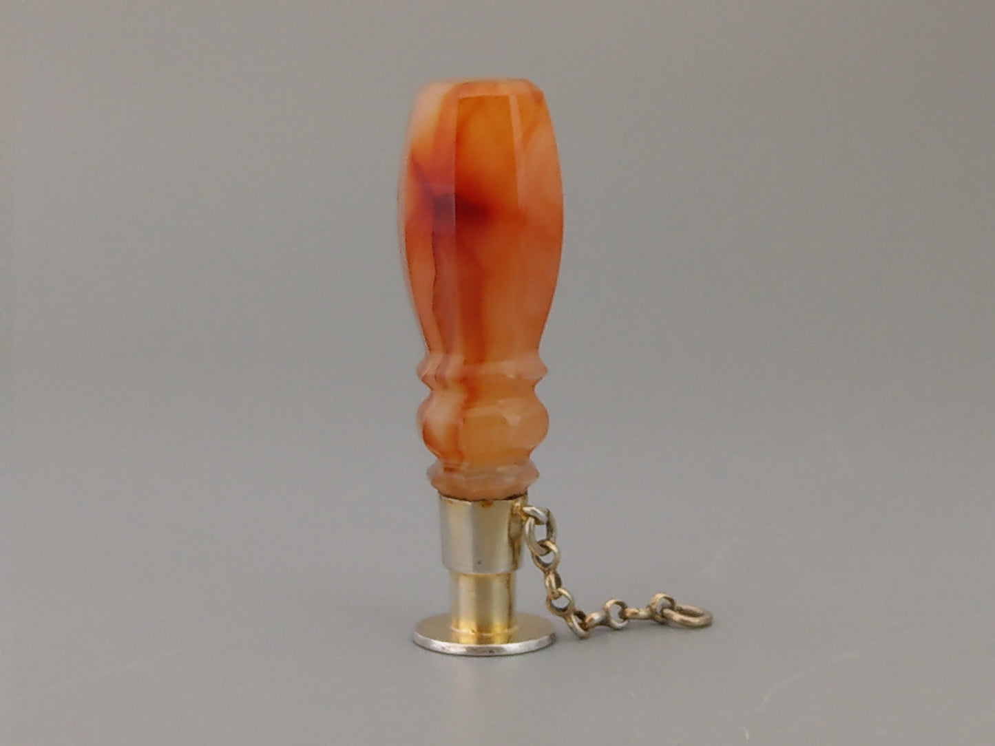 Antique desk Seal carved carnelian handle with initial