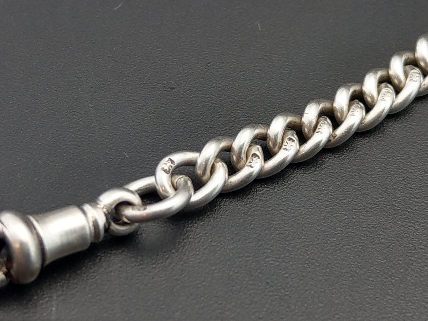 Sterling Silver Single Albert chain Briton & sons 1937