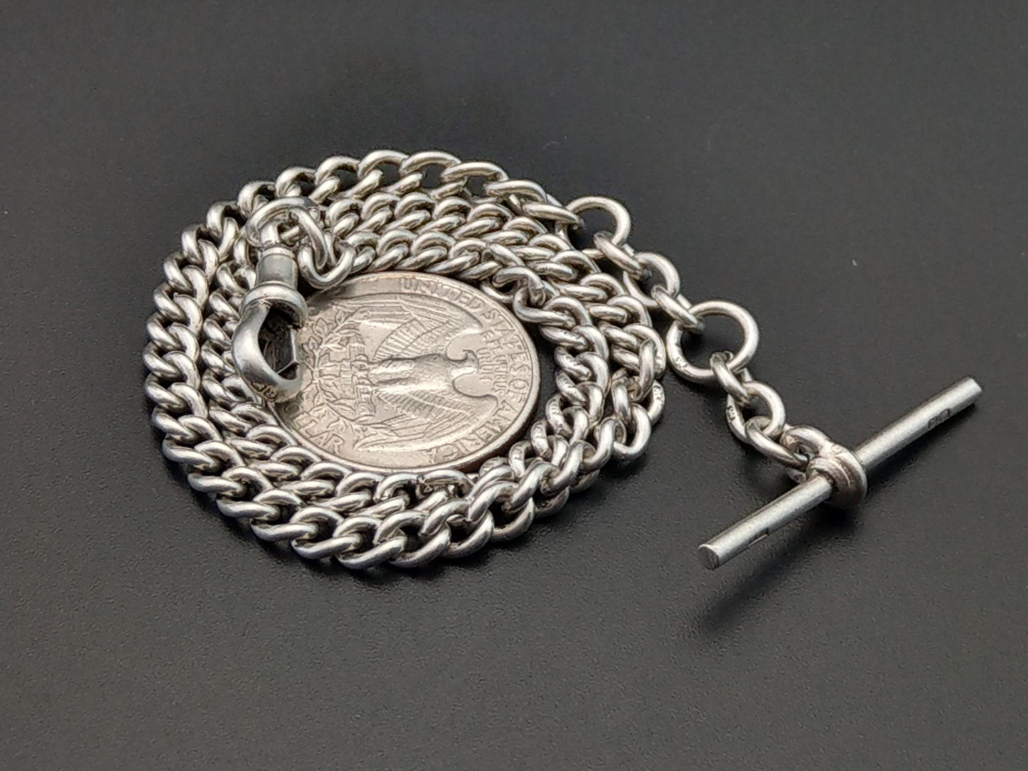 Sterling Silver Single Albert chain Briton & sons 1937