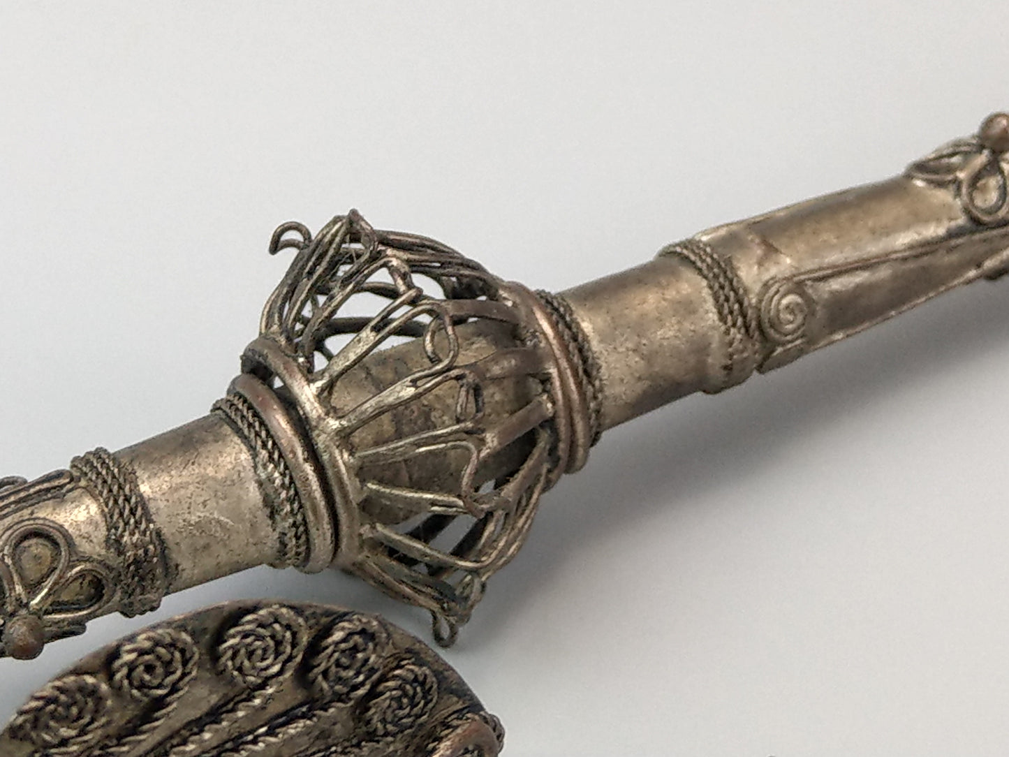 Antique Oriental Metal Peacock shaped Pipe c1900 opium pipe