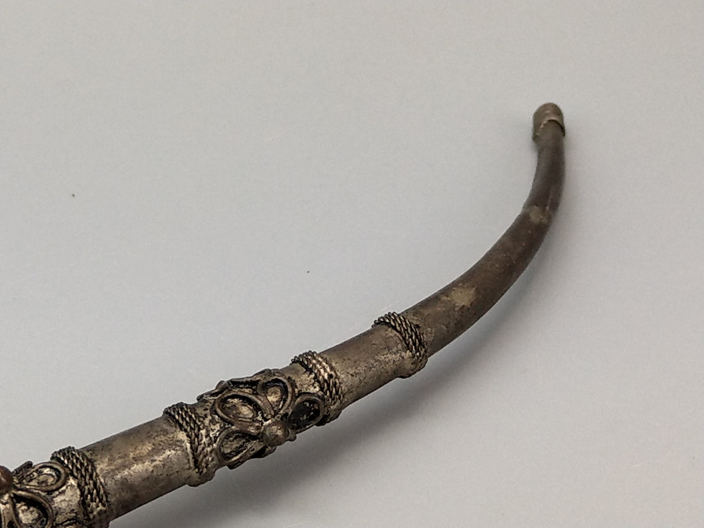 Antique Oriental Metal Peacock shaped Pipe c1900 opium pipe