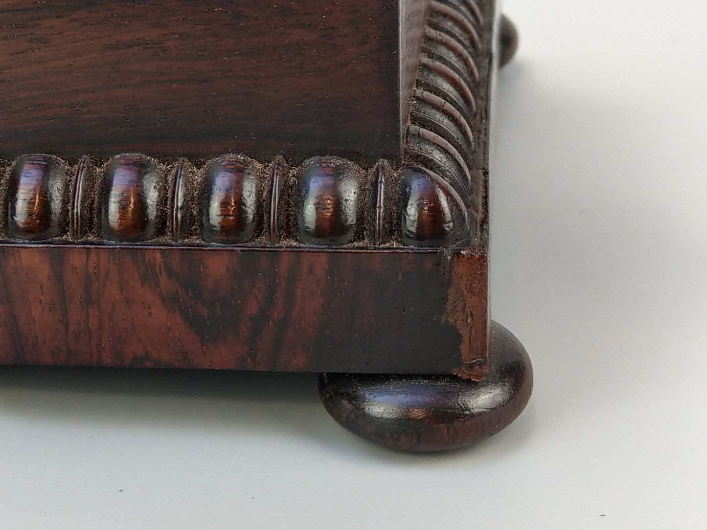 Large Victorian rosewood tea caddy chest with handles