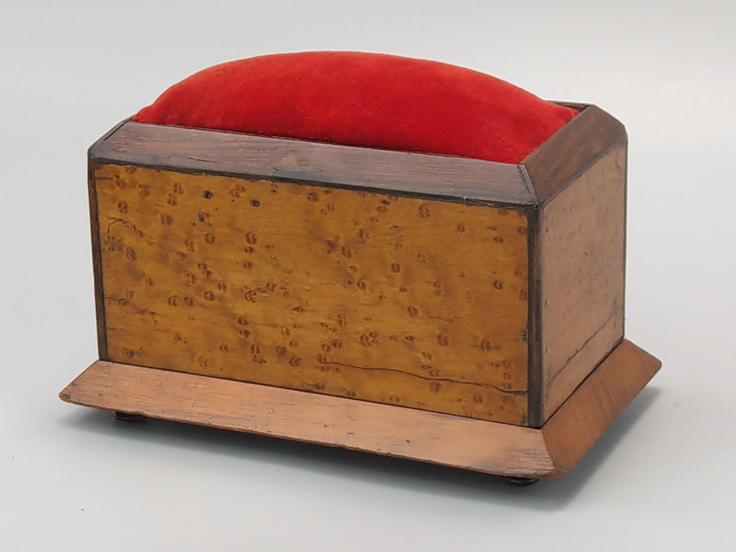 Desktop Victorian pincushion box with drawer