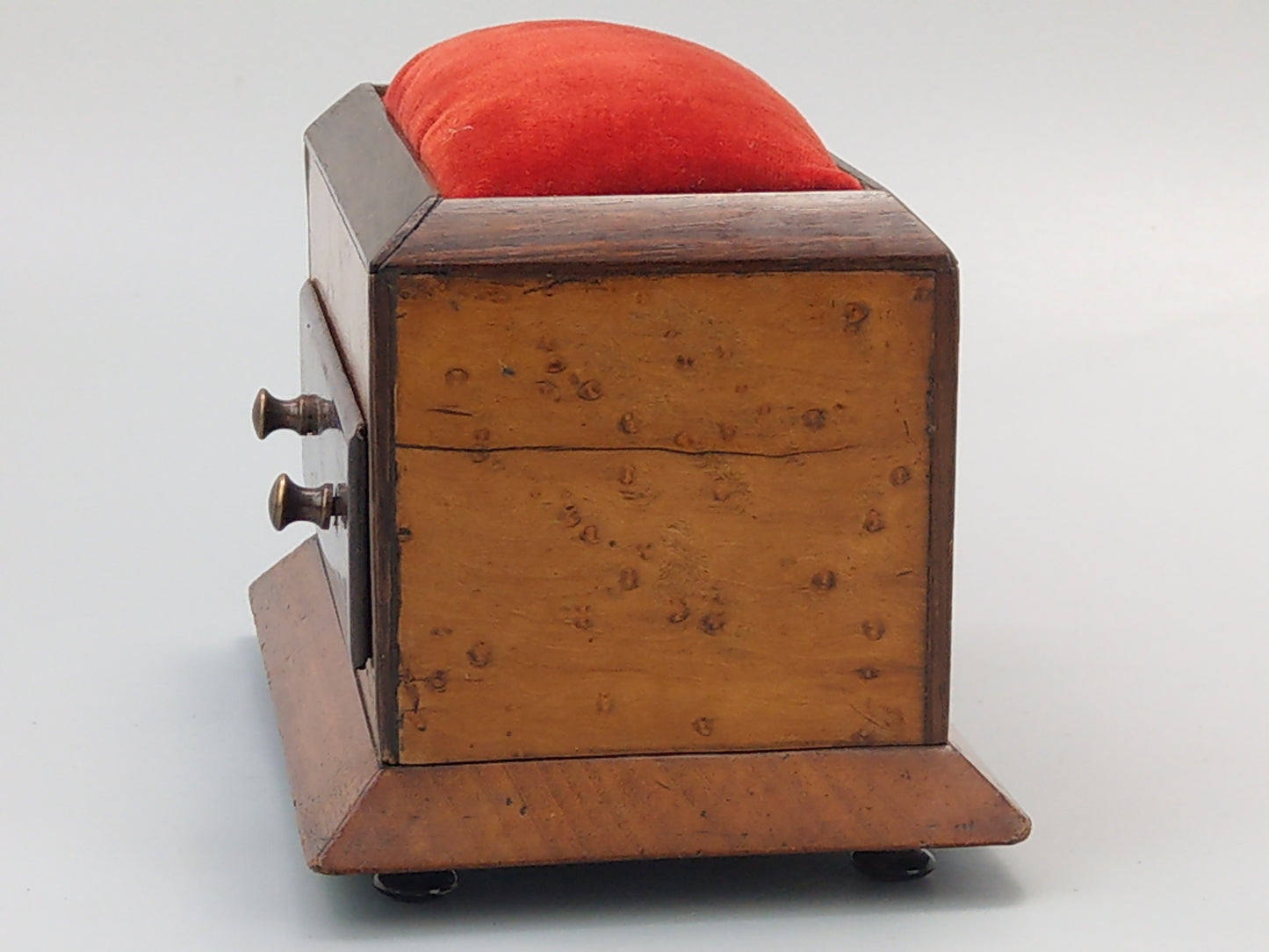 Desktop Victorian pincushion box with drawer