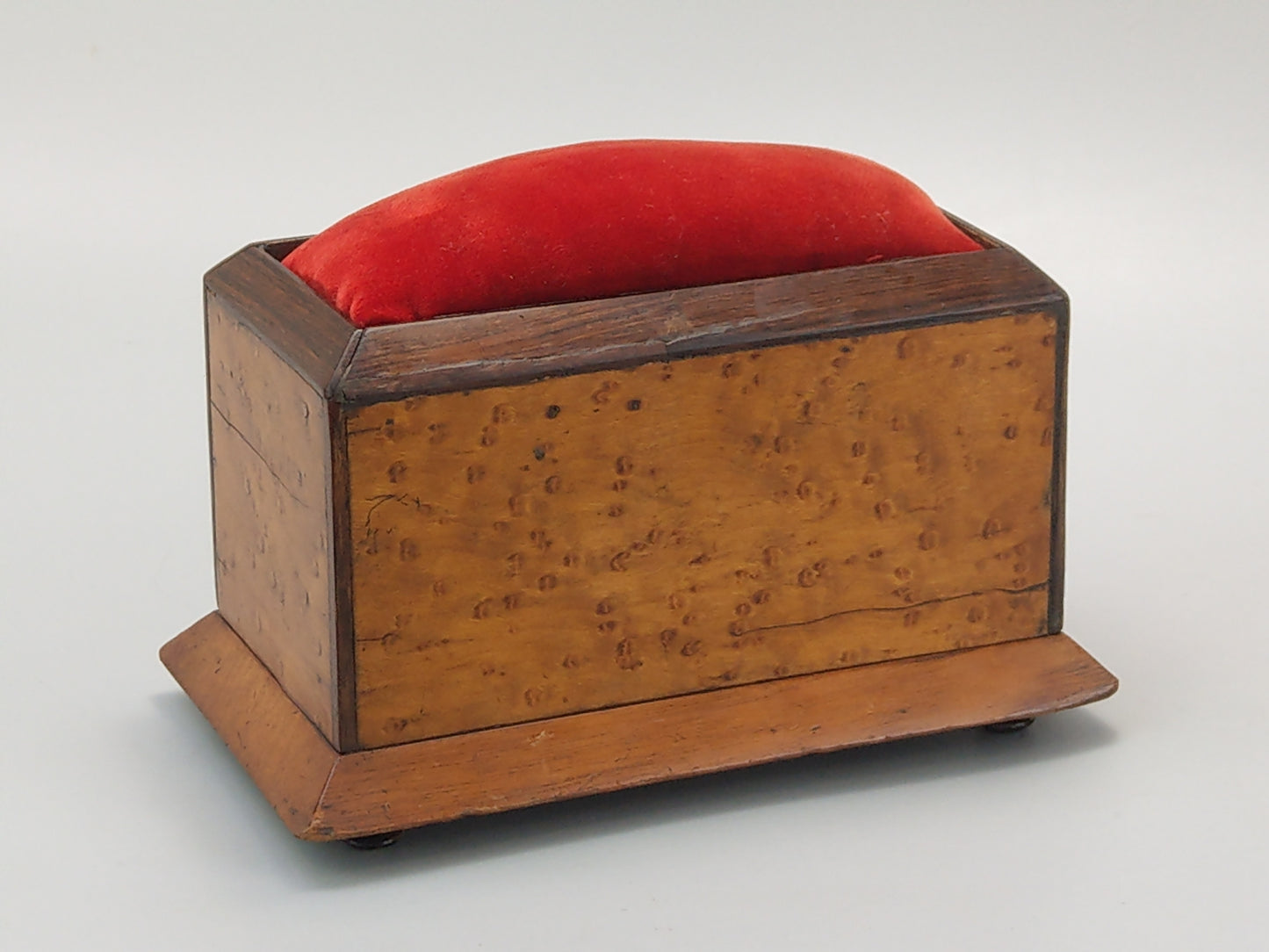 Desktop Victorian pincushion box with drawer