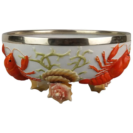 Musterschutz lobster salad bowl decorated with lobsters and shells