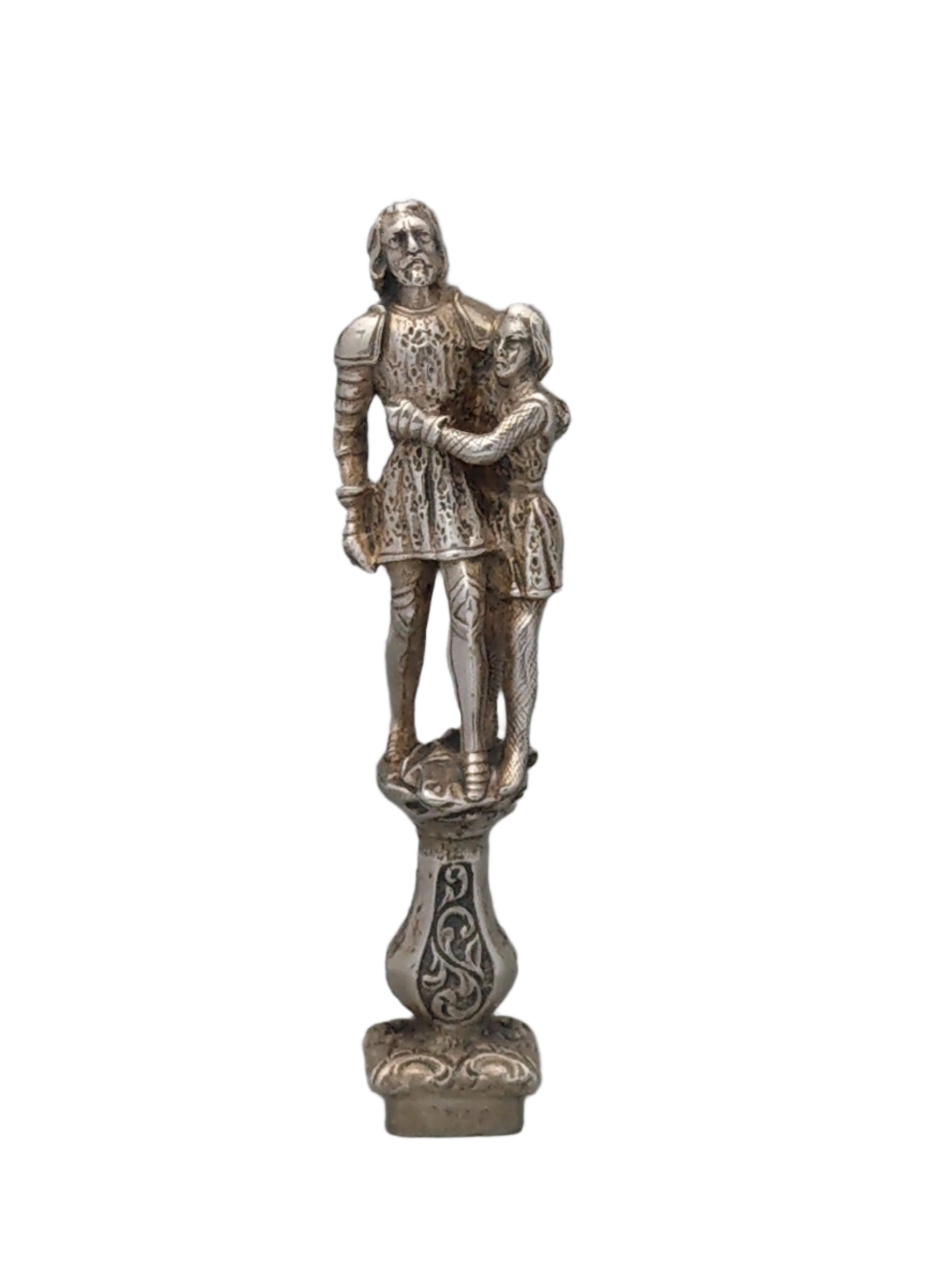 Sterling Silver Large Figural  Wax Seal Knight and Squire